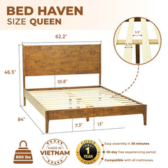 Estructura de Cama de Madera Maciza Haven-20