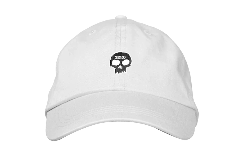 Zero 'Single Skull' 6-Panel Cap - White-1