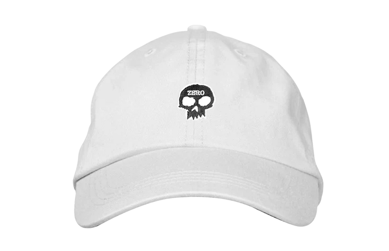 Zero 'Single Skull' 6-Panel Cap - White-1